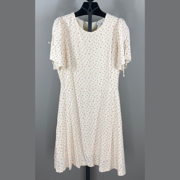 NEW Madewell Dress Womens 4 yellow pink floral fit flare preppy casual cottage - Picture 1 of 10